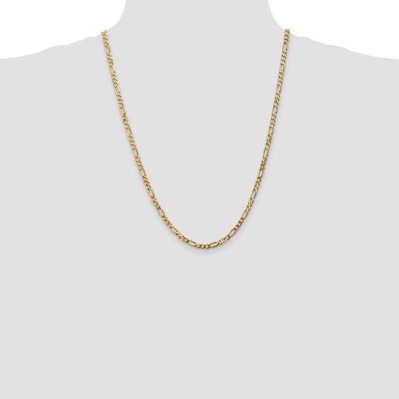 14K 26 inch 4mm Flat Figaro with Lobster Clasp Chain