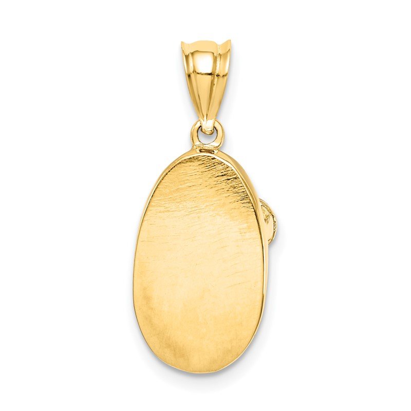 14K Polished 3-D Baby Shoe Pendant