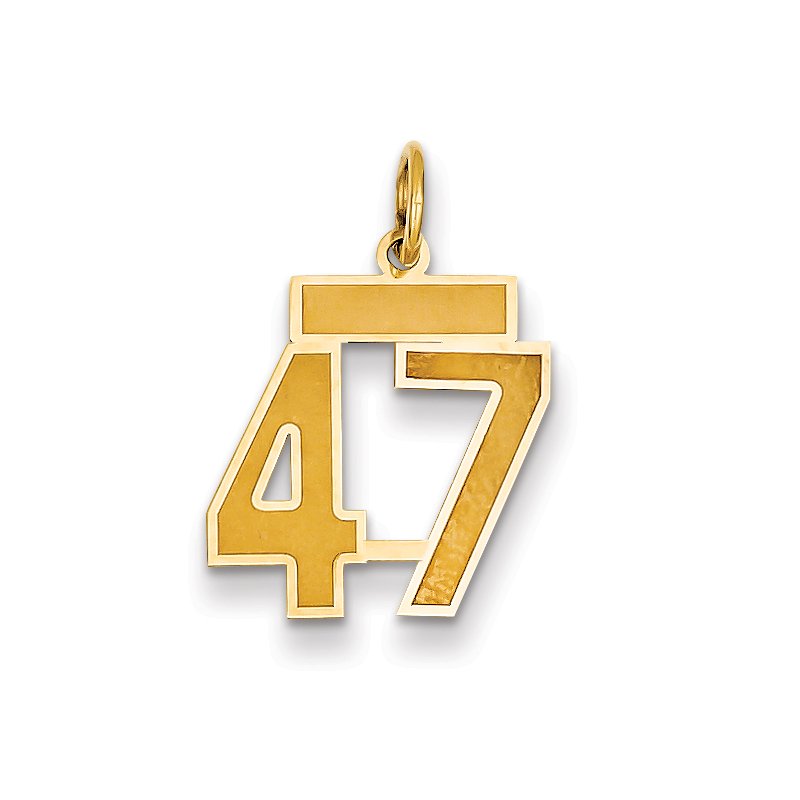 14k Small Satin Number 47 Charm