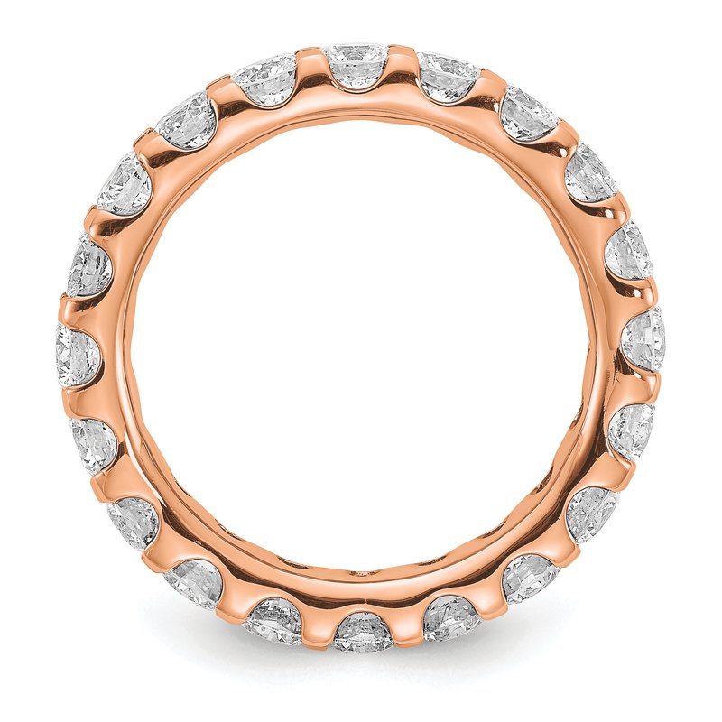 14K Rose Gold 1/2 carat Lab Grown Diamond VS+ F+ Size 4.5 Complete Eternity Band