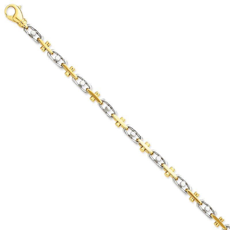 14K Two-tone 20 inch 5.8mm Hand Polished Fancy Link with Fancy Lobster Clasp Chain
