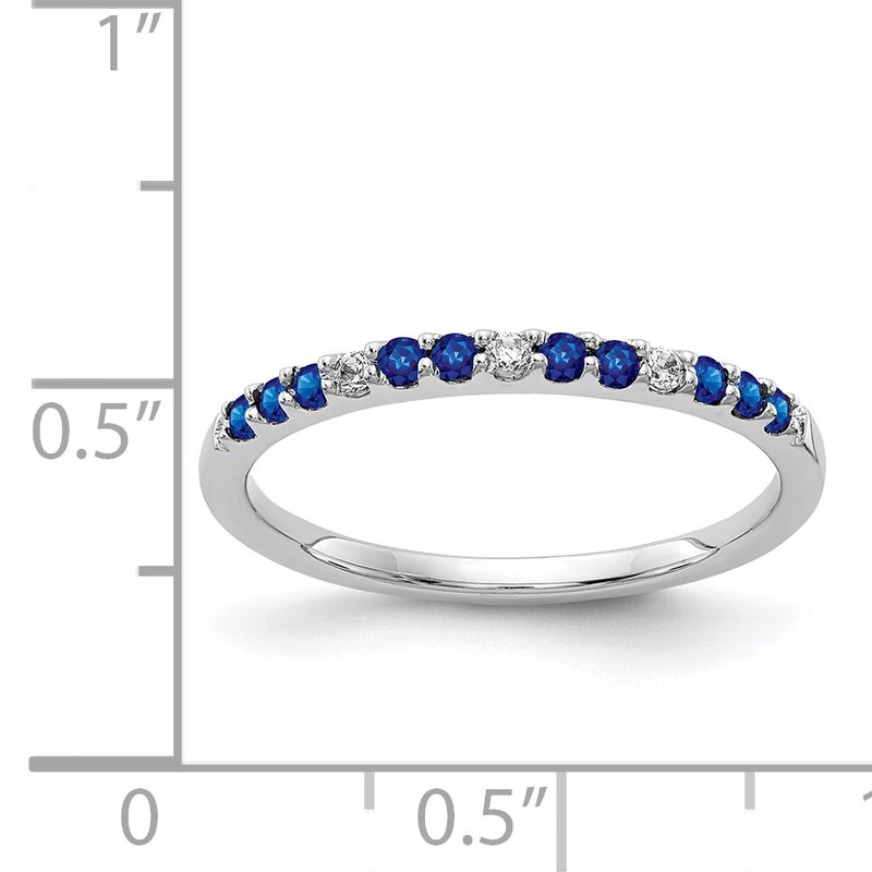 14k White Gold Diamond and Emerald Band