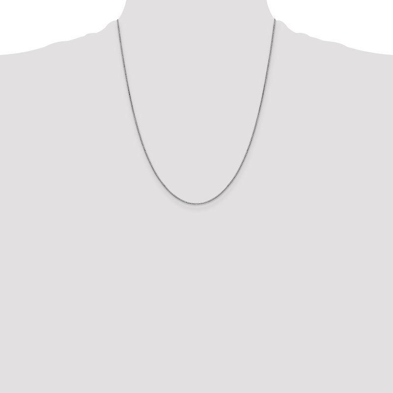 14K White Gold 26 inch .9mm Box with Lobster Clasp Chain