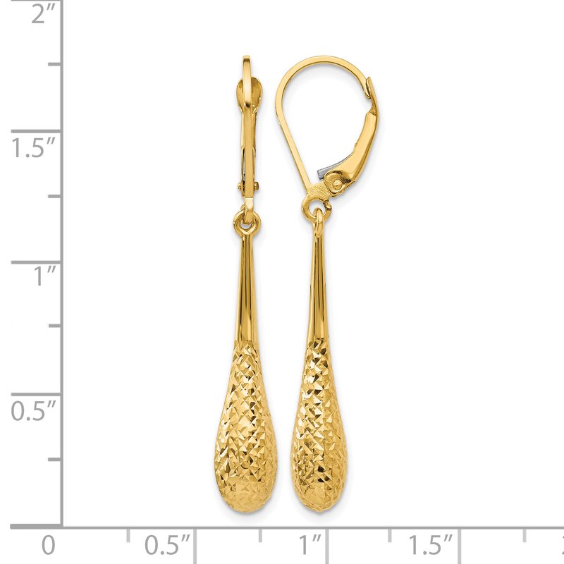 14K D/C Leverback Earrings