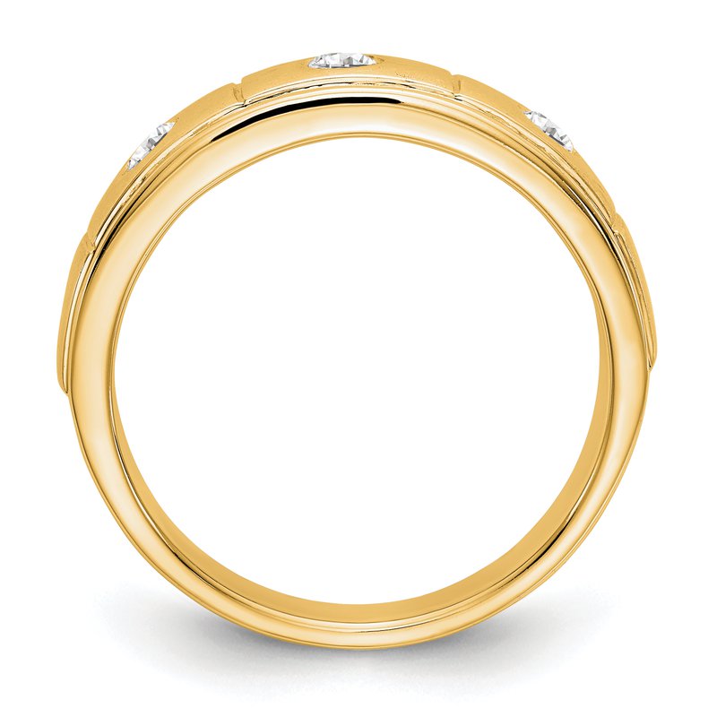 14K White Gold Men's 1/3 carat Lab Grown Diamond VS/SI  D E F  Band
