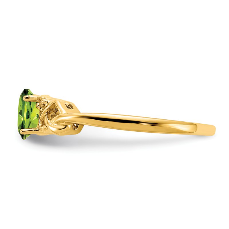 14k Peridot &amp; AA Diamond Ring