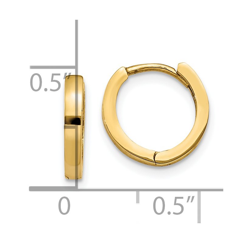 14k Round Hinged Hoop Earrings