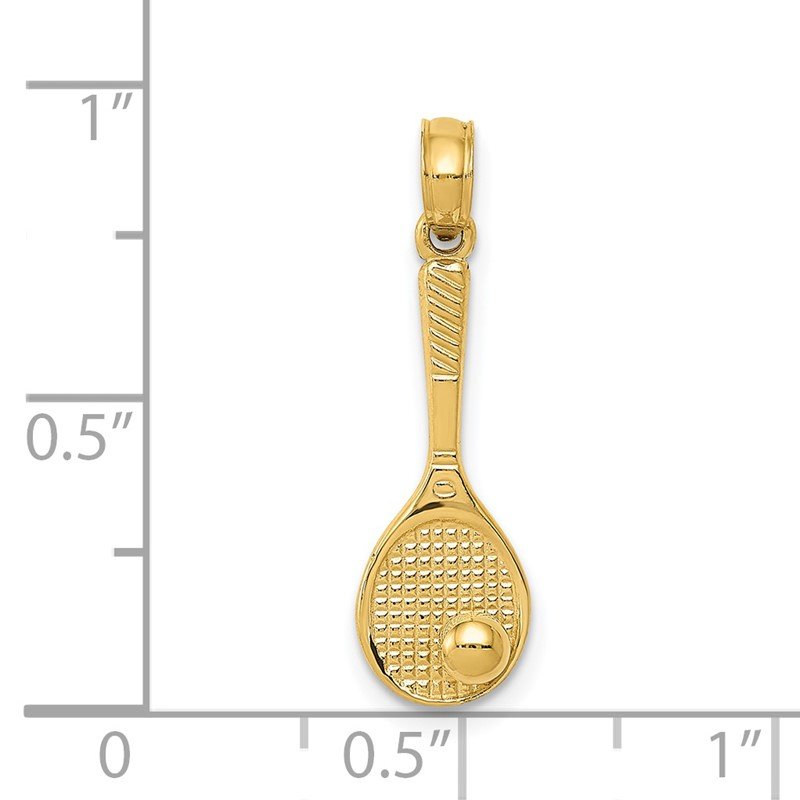 14k 3-D Tennis Racquet and Ball Charm