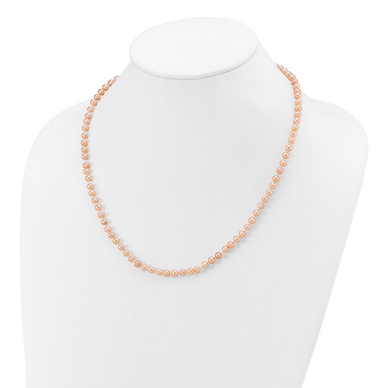 14k 4-5mm Pink Near-Round Freshwater Cultured Pearl 16 inch Necklace