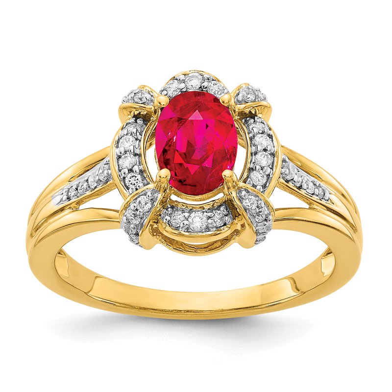 14k White Gold Diamond and Oval Emerald Ring