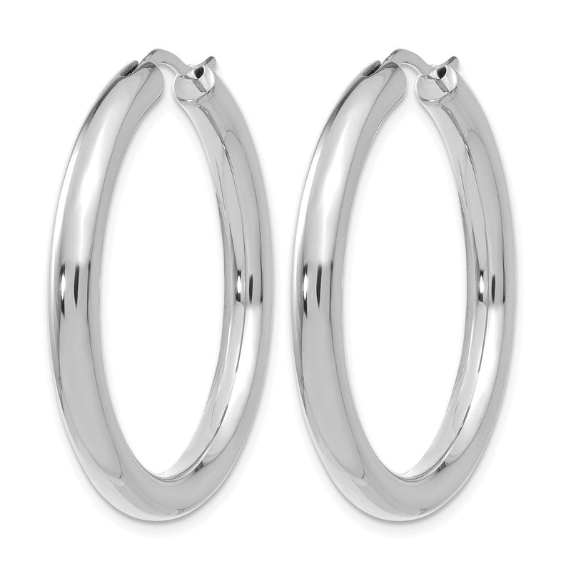 Sterling Silver Rhodium-plated 3.5mm Tube Earrings