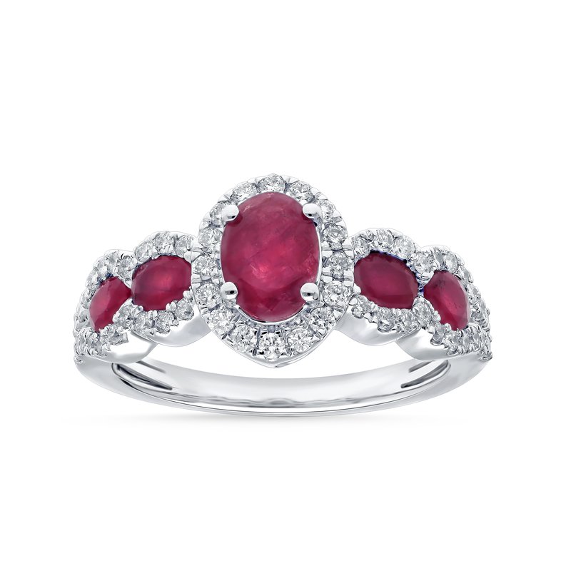 14K 0.45Ct Diamond Ruby Ring
