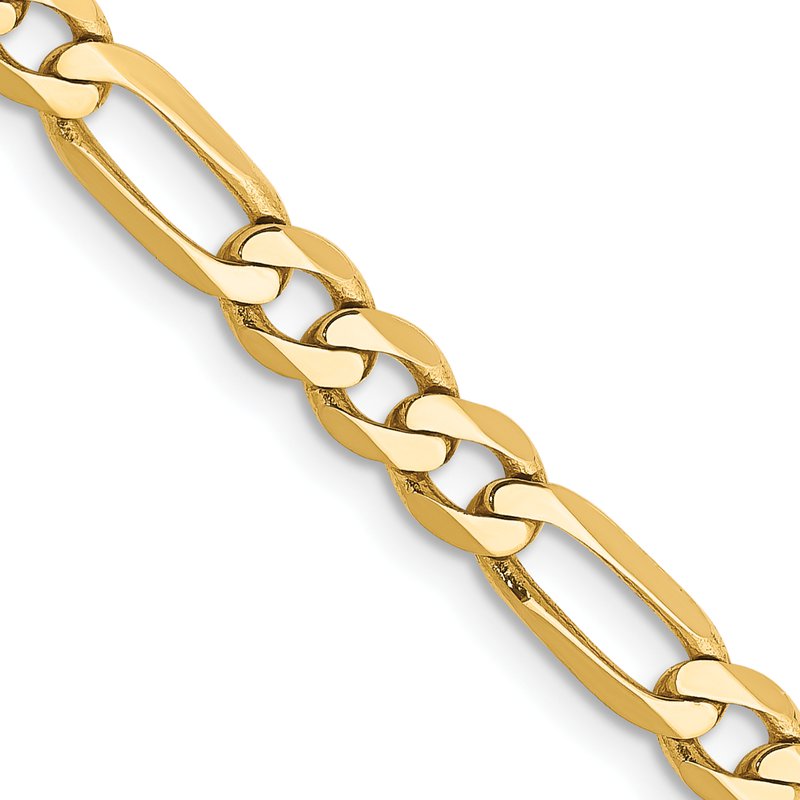 14K 26 inch 4.75mm Flat Figaro with Lobster Clasp Chain