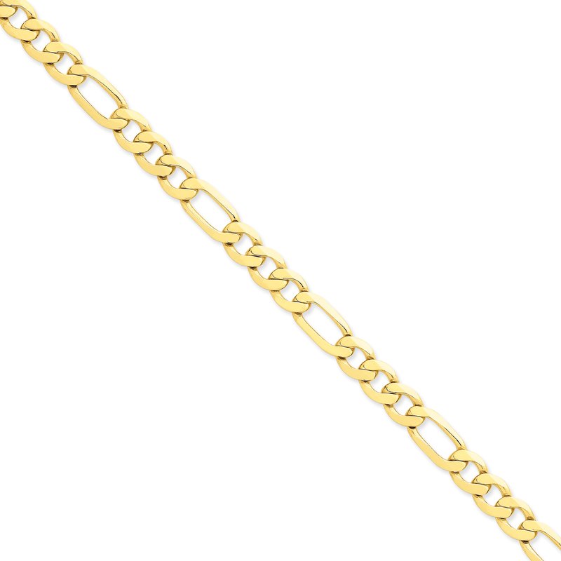 14K 22 inch 8.75mm Concave Open Figaro with Lobster Clasp Chain