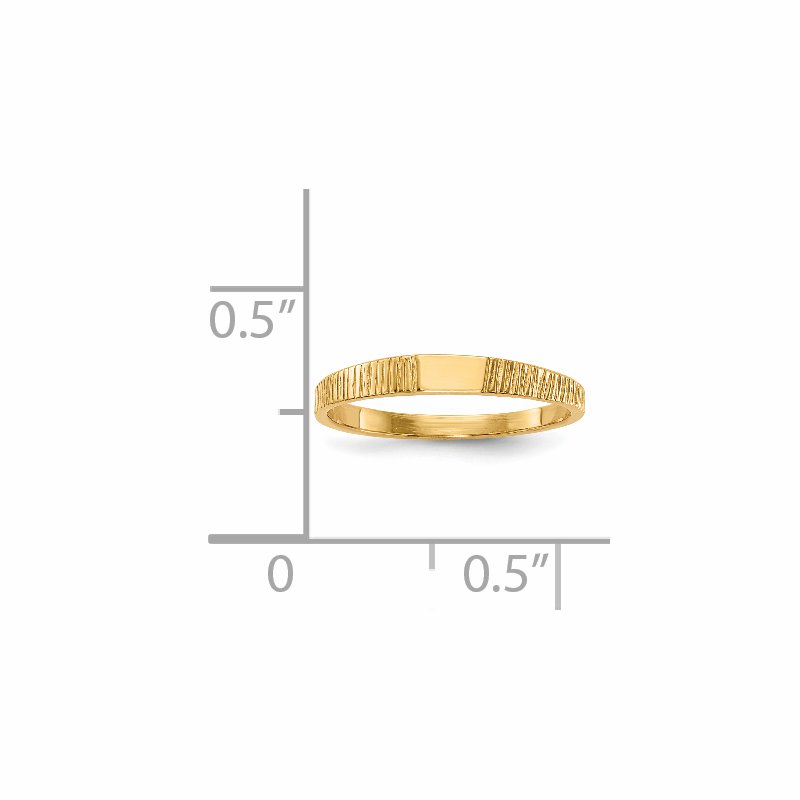 14k Polished & Ridged Baby Ring