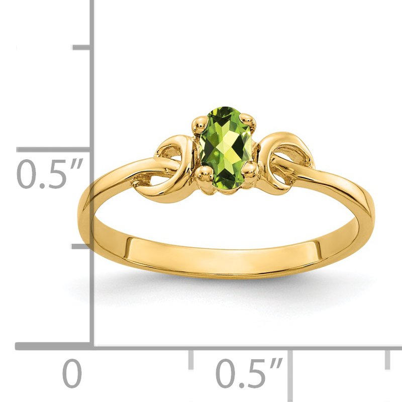 14k 5x3mm Oval Peridot ring