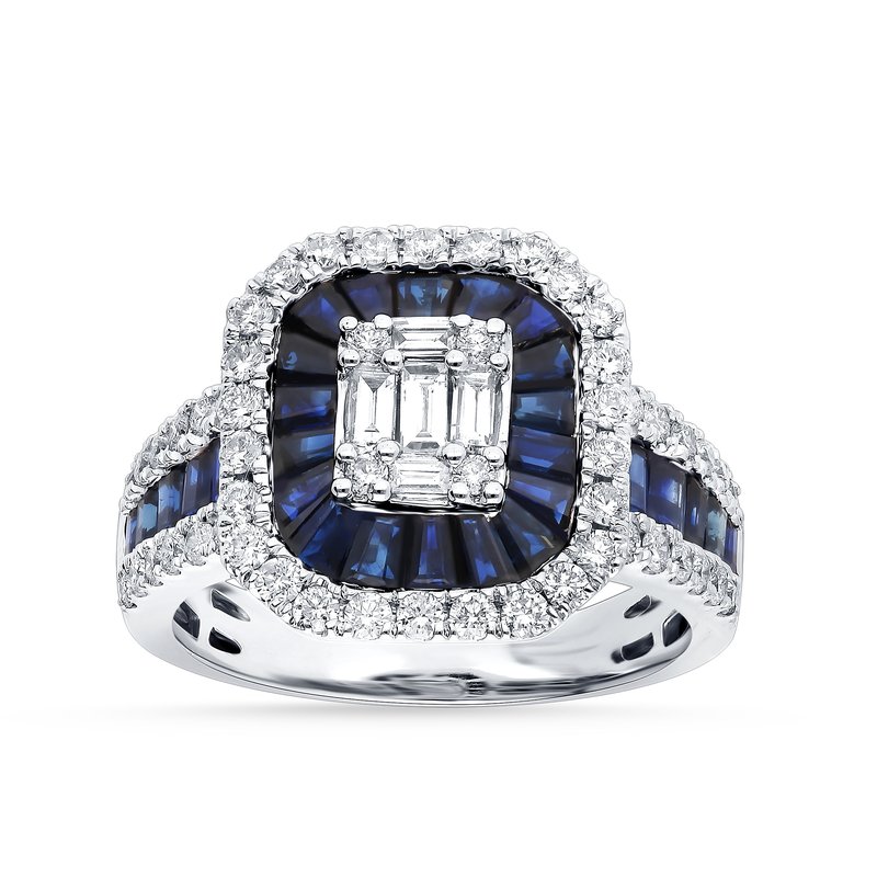 14K  0.84Ct  Diamond Sapphire Ring
