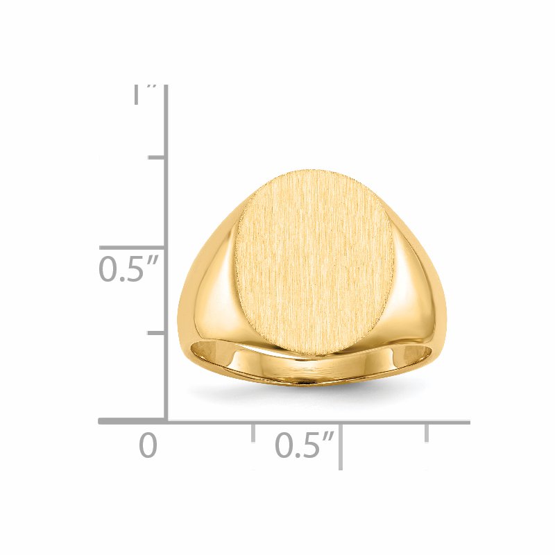 14k 13.0x16.0mm Closed Back Signet Ring