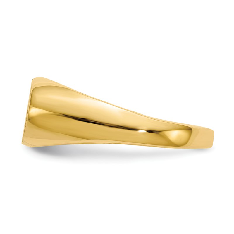 14k 11.0x6.5mm AA Diamond Open Back Signet Ring