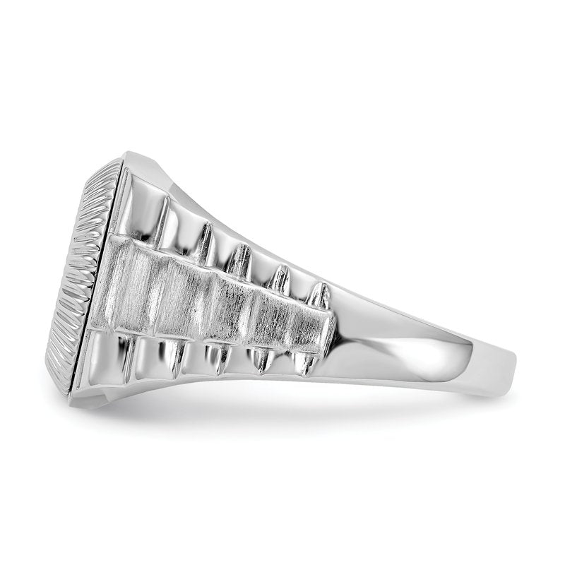 14K White Gold Men's 1/4 carat Lab Grown Diamond VS+ F+ Complete Heirloom Ring