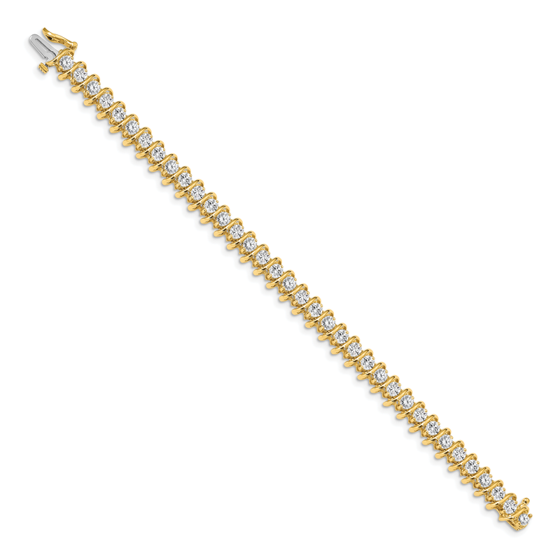 14k Complete 5 carat Round VS Diamond Fancy Spiral 7 inch Tennis Bracelet