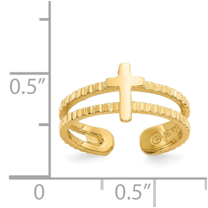 14k Cross Toe Ring
