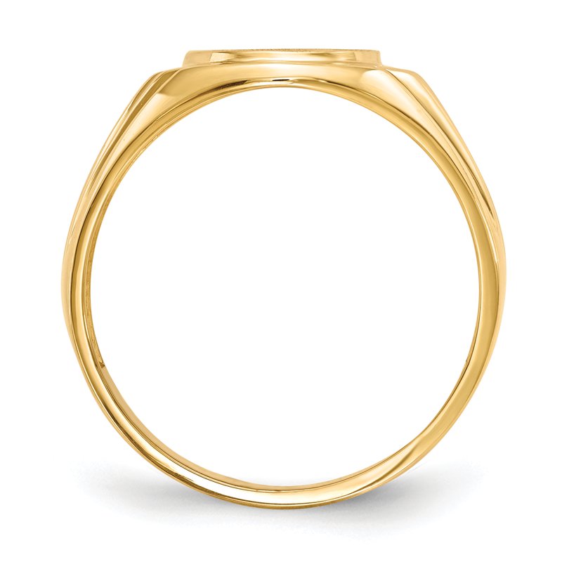 14k 10.0x13.5mm Open Back AA Diamond Mens Signet Ring