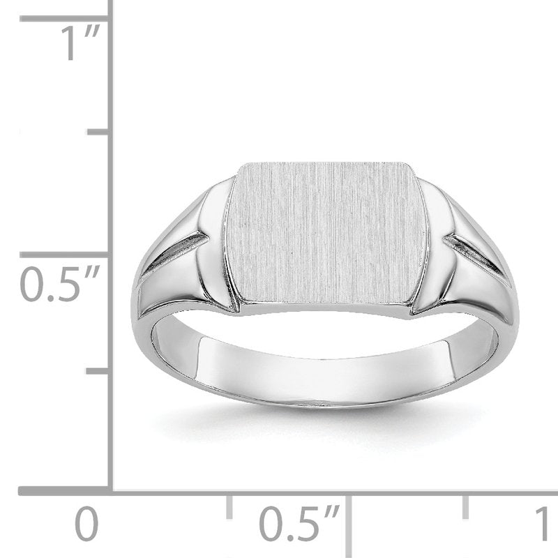 14k White Gold 10.5x8.0mm Closed Back Signet Ring