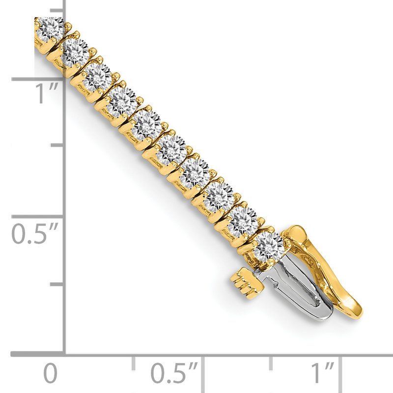 14k Complete 3.92 carat Round AA Diamond 4-prong 7 inch Tennis Bracelet