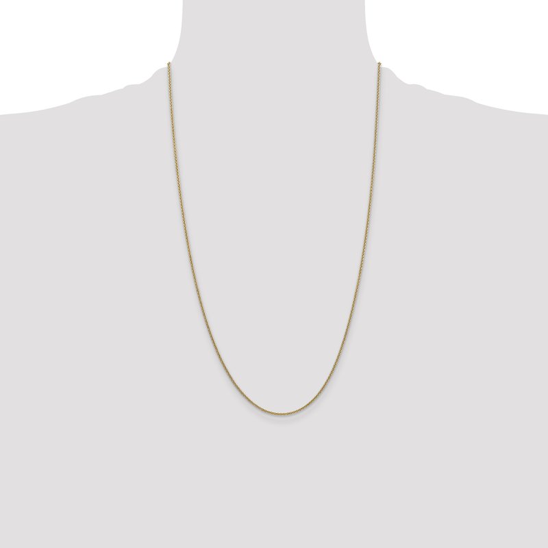 14K 10 inch 1.4mm Round Open Link Cable with Lobster Clasp Anklet