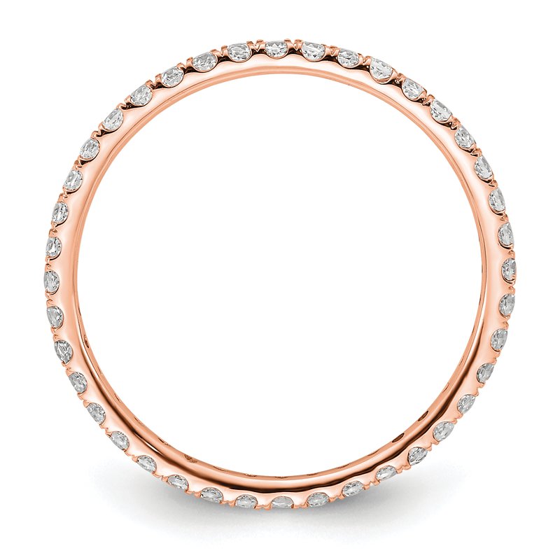 14K Rose Gold 1/2 carat Lab Grown Diamond VS+ F+ Size 4.5 Complete Eternity Band