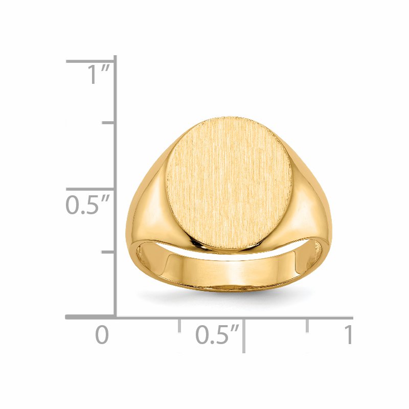 14k 13.0x14.0mm Open Back Mens Signet Ring