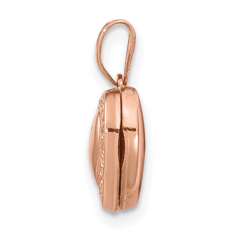 14k Rose Gold Scroll Border 10mm Heart Locket