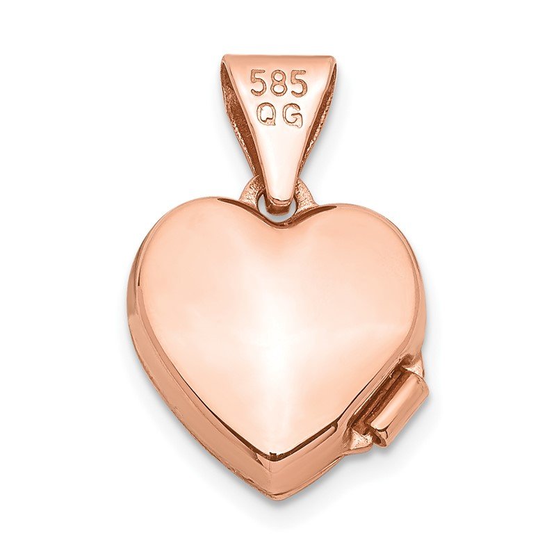 14k Rose Gold Scroll Border 10mm Heart Locket