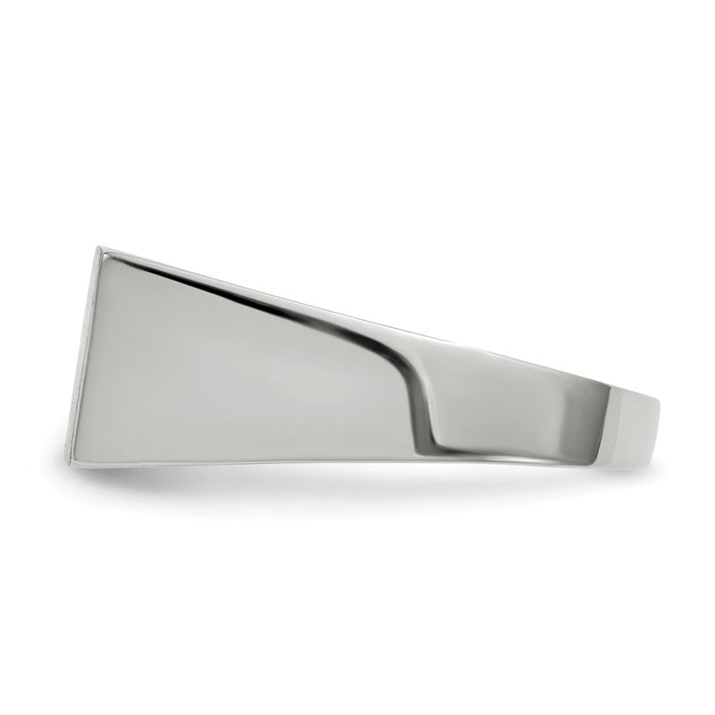 14k White Gold 16.5x8.0mm Closed Back Signet Ring