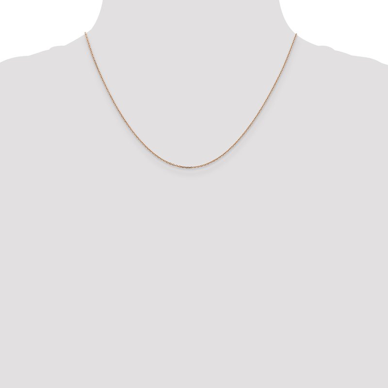 14K Rose Gold 10 inch 1.10mm Diamond-cut Cable with Lobster Clasp Chain