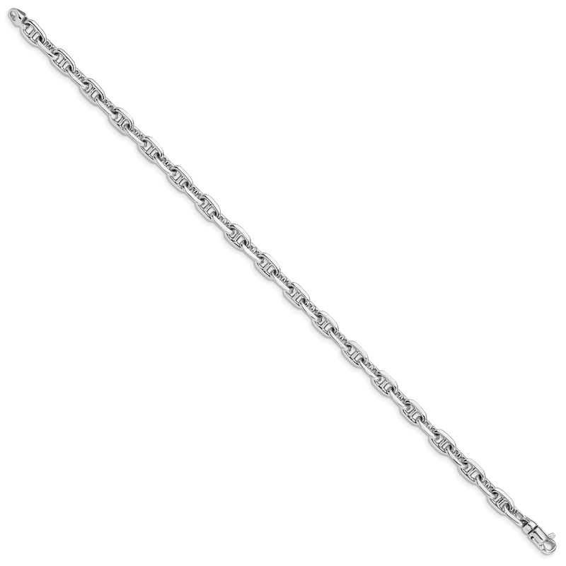 14K White Gold 18 inch 5.1mm Hand Polished Fancy Link with Lobster Clasp Chain