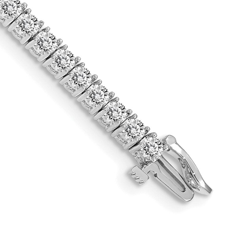 14k White Gold Complete 4.92 carat Round VS Diamond 4-prong 7 inch Tennis Bracelet