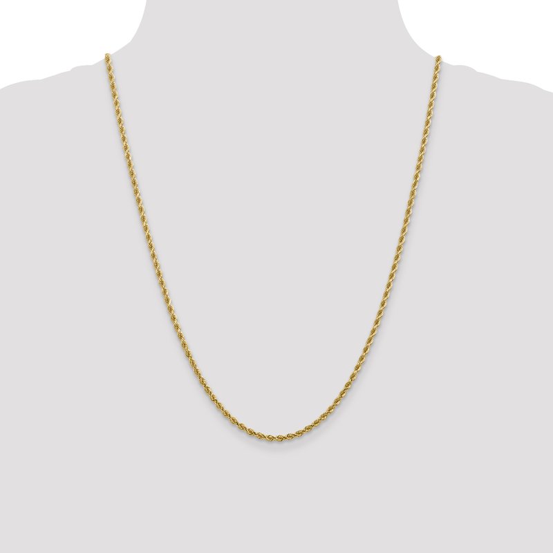 14K 2.75mm Diamond-Cut Lightweight Rope Chain