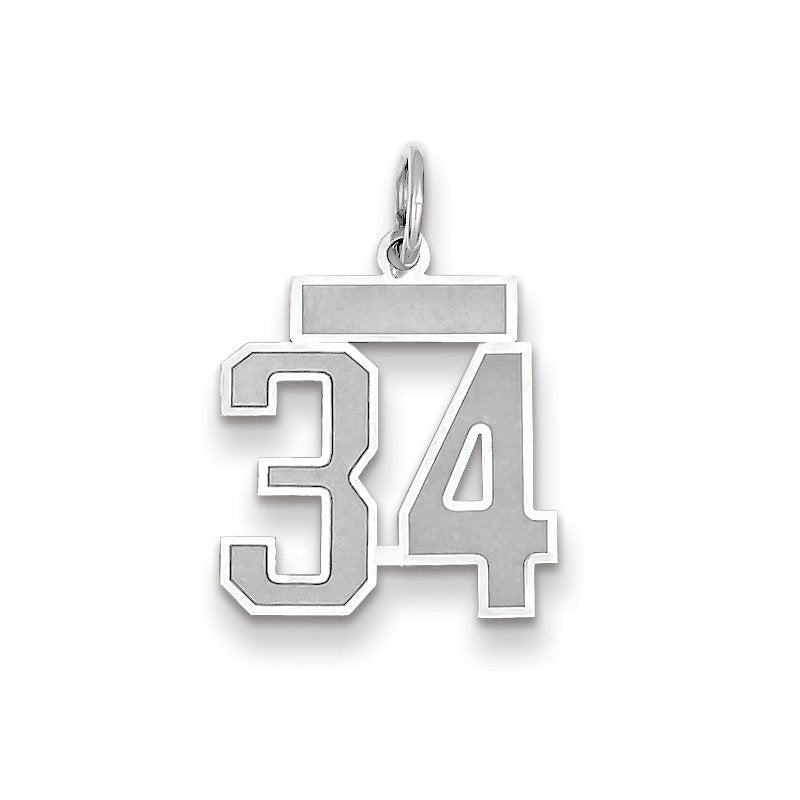 14kw Small Satin Number 34 Charm