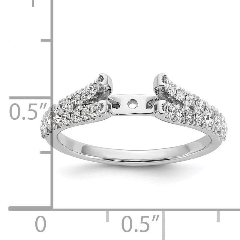 14K White Gold 1/2 carat Lab Grown Diamond VS+ F+ Semi-Mount Peg Set Engagement Ring