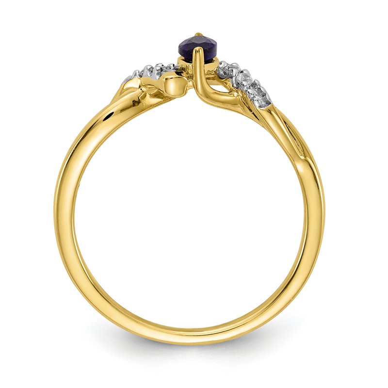 14k Diamond and Marquise Ruby Ring