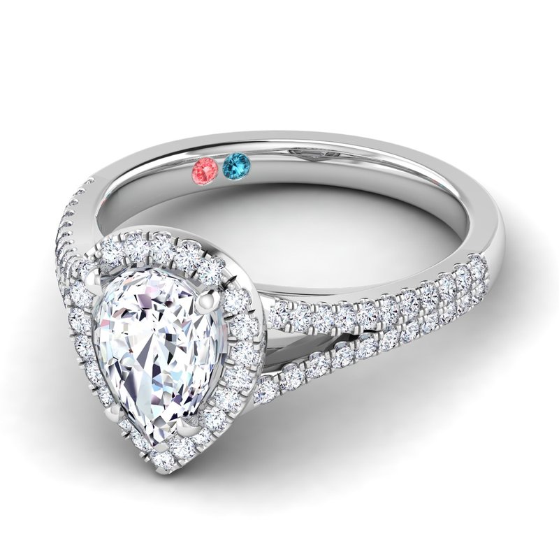 Lab Grown Diamond Halo Split Shank Ring