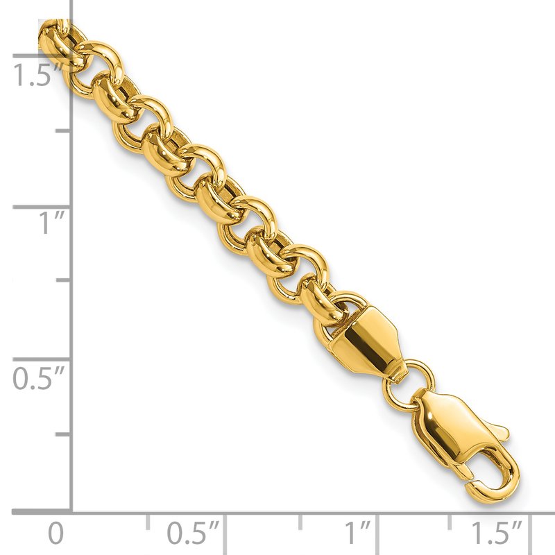 14k Polished Fancy 5mm Rolo Link 18 inch Necklace