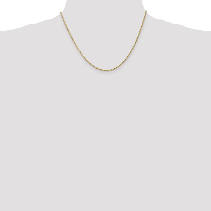 14K 1.6mm Solid Regular Rope Chain Anklet