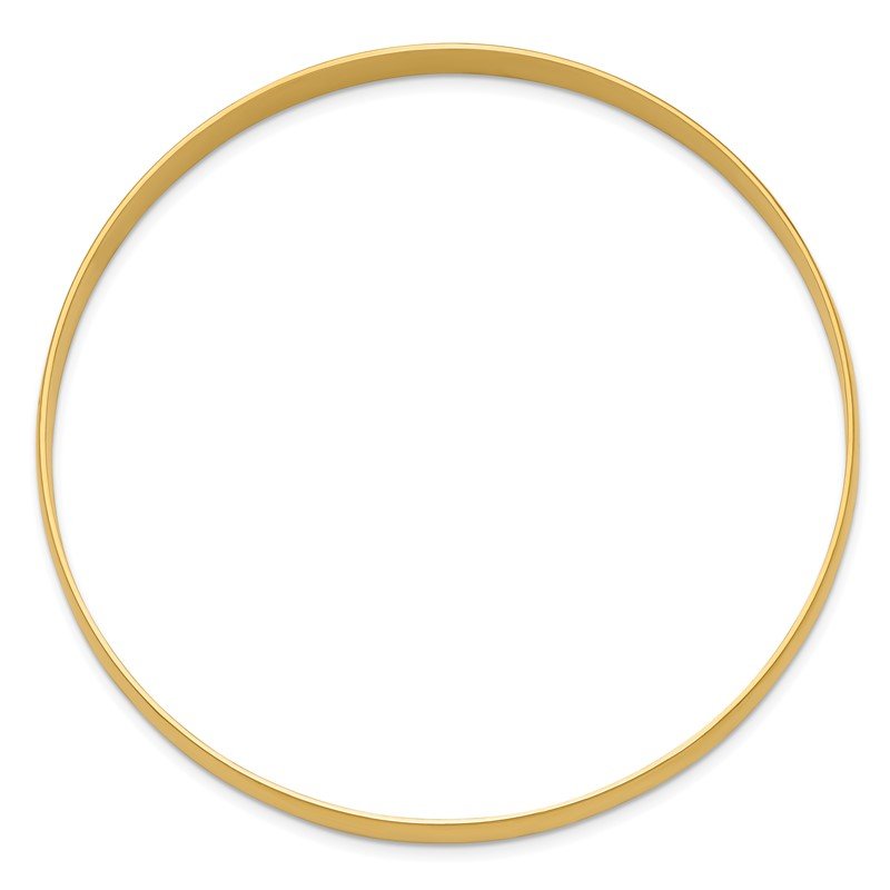 14k 6mm Solid Polished Half-Round Slip-On Round Bangle Bracelet