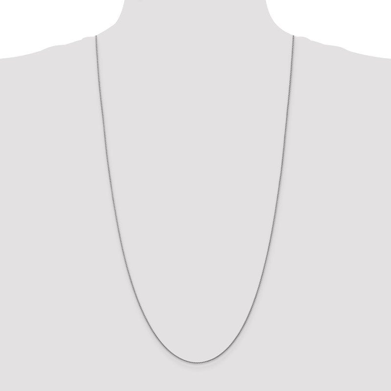 14K White Gold 10 inch 1.05mm Diamond-cut Spiga with Lobster Clasp Anklet