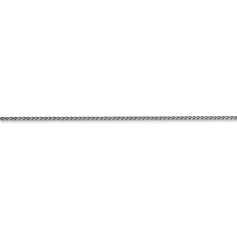 14K White Gold 10 inch 1.05mm Diamond-cut Spiga with Lobster Clasp Anklet