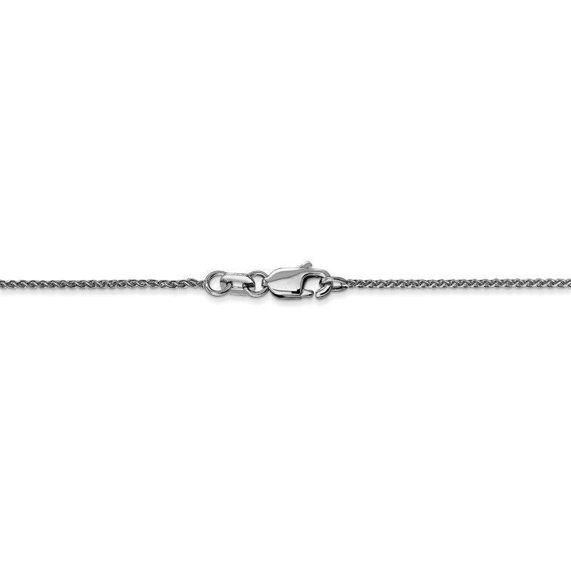 14K White Gold 10 inch 1.05mm Diamond-cut Spiga with Lobster Clasp Anklet