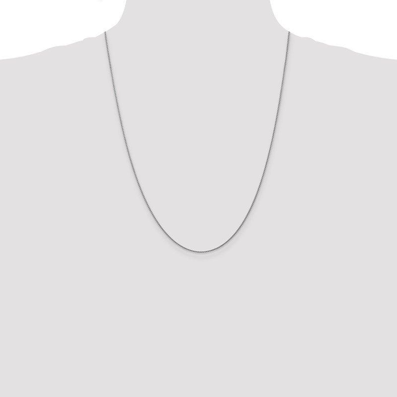 14K White Gold 10 inch 1.05mm Diamond-cut Spiga with Lobster Clasp Anklet